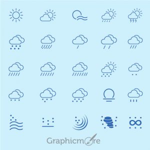 20 Kind Weather Outline Icons Collection