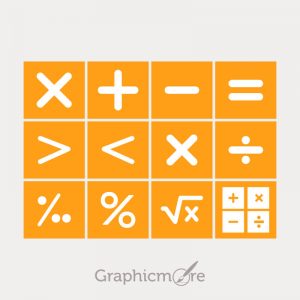 Math Symbols Set Design Free Vector File by GraphicMore