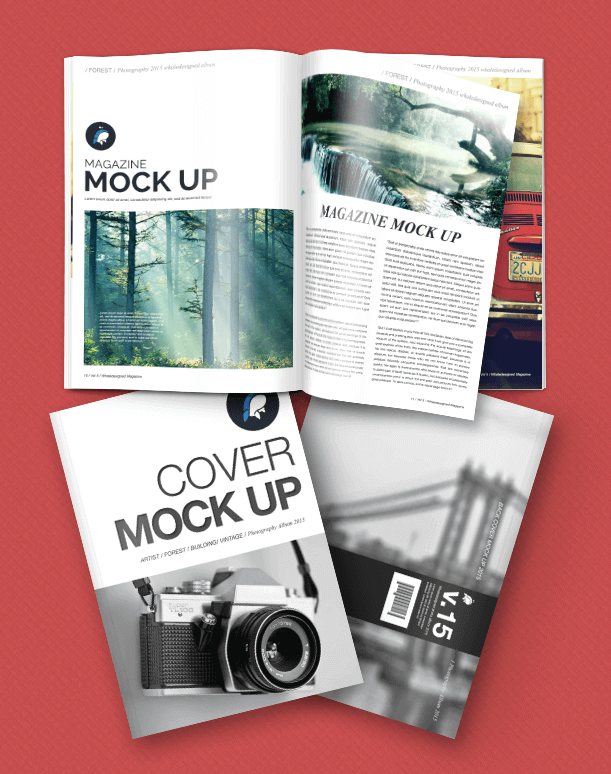 Free Mockup Magazine + Cover