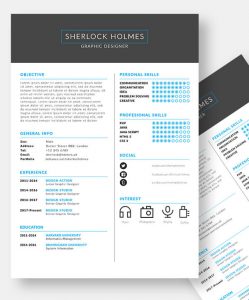 Free PSD Clean Resume Template